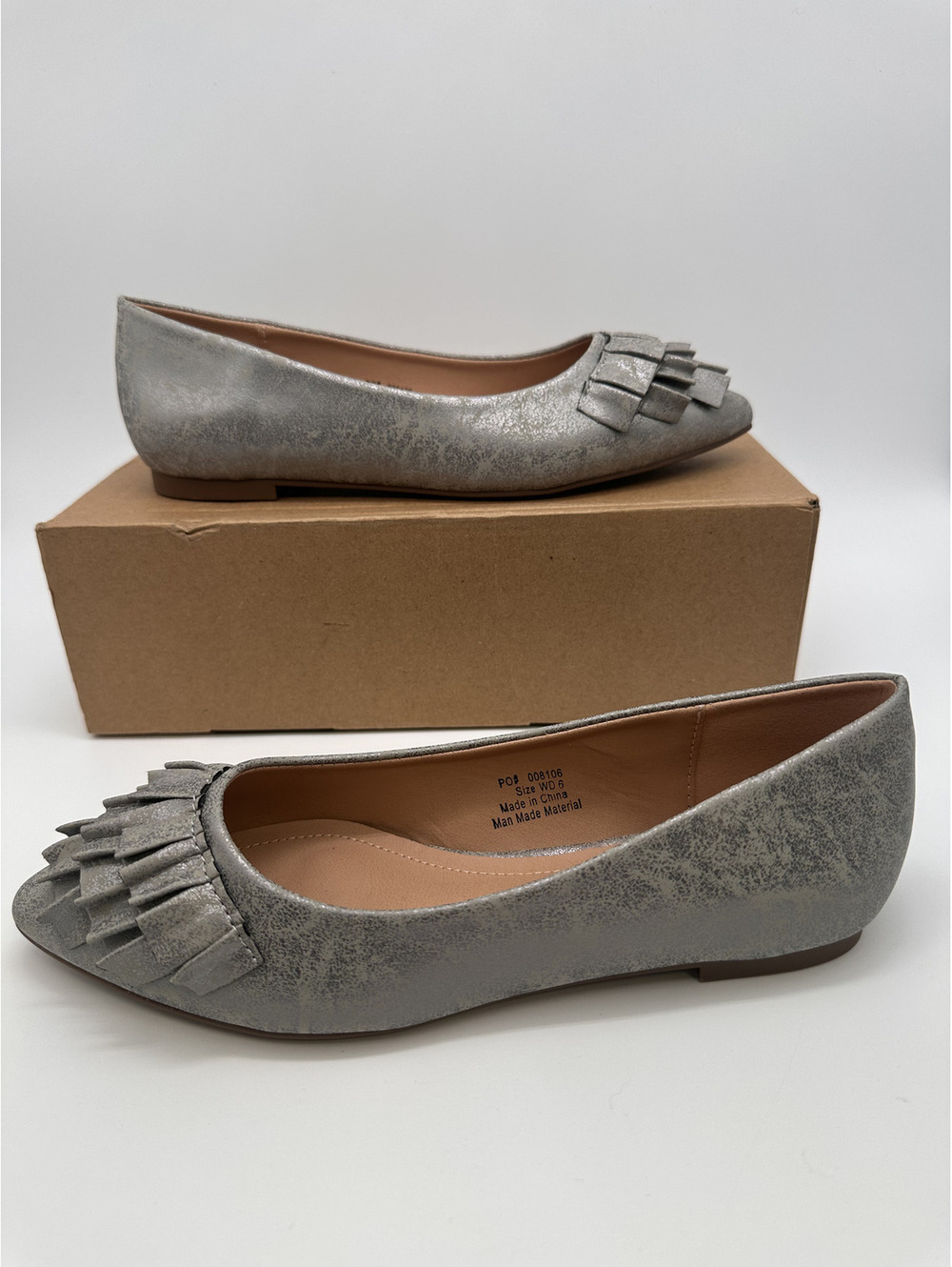 Journee Collection WD-Judy Pewter Women's Pointed Toe Flats